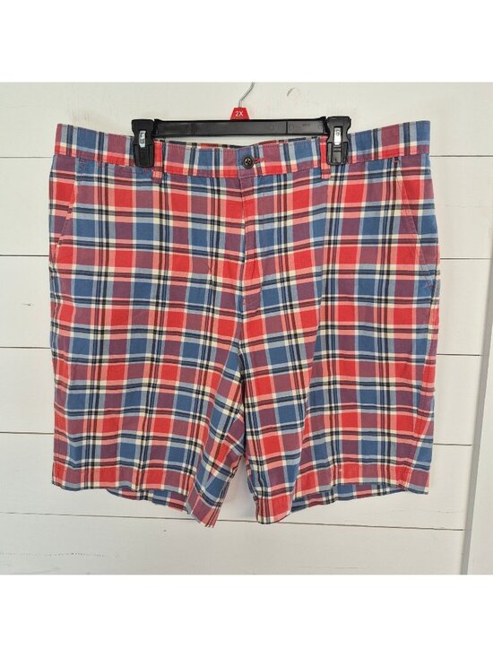 Lands' End Other - Lands End Mens Plaid Cotton Chino Shorts Red/Blue Size 40 Casual Summer Wear